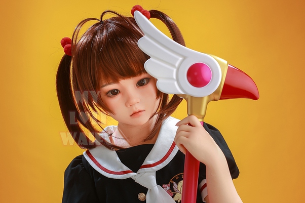 108cm A Cup Marrone Occhi Ambra Thin Lips Bambola del Sesso Anime Vista Dettaglio 9